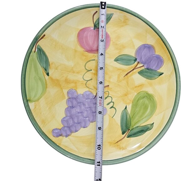 Caleca Frutta Hand Painted Italian Fruit Design 11 1/8”Dinner Plates – Set of 2 - Picture 6 of 16
